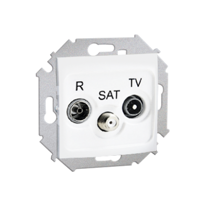 Simon 15 Gniazdo antenowe R-TV-SAT końcowe  biały   *Może być użyte jako gniazdo zakończeniowe do gniazd przelotowych R-TV-SAT 1591466-030 (1591466-030)